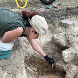 Student on archaeology excavation trip